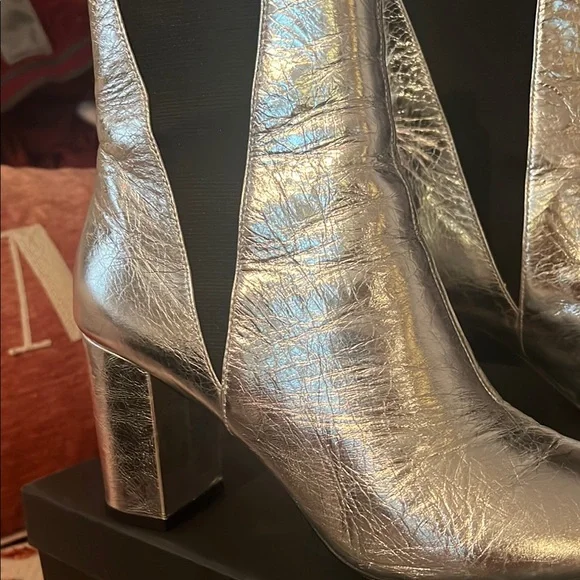 Rebecca Minkoff Silver Ankle Boots - Picture 4 of 8